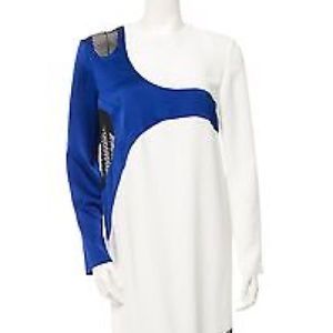 Alexander Wang silk colorblock dress with mesh insets size 4